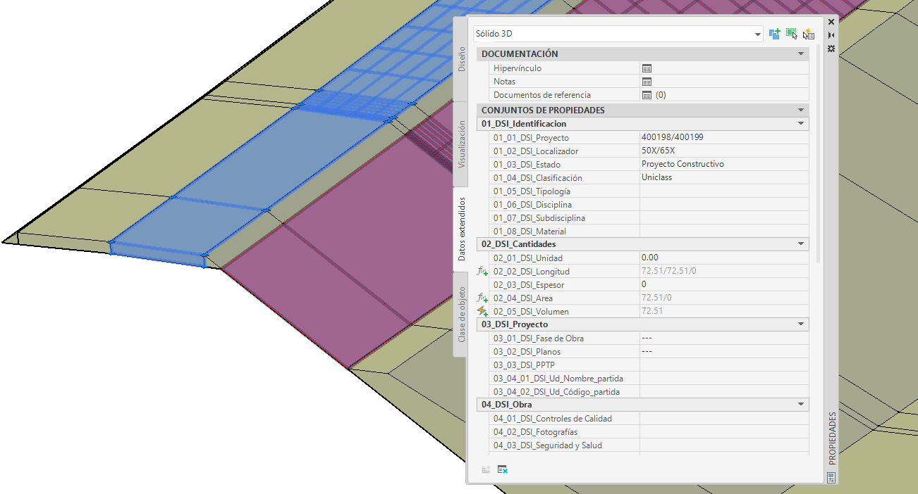 Información BIM a través de Sets de Propiedades en sólidos 3D de Civil 3D